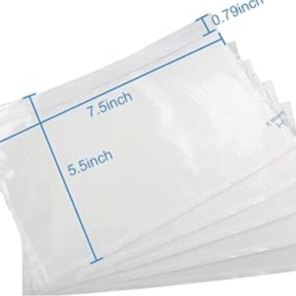 Clear 7.5”X 5.5” Glossy Vinyl Pouch - White 20 - Picture 3 of 5